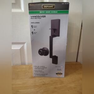 NIB Defiant Vancouver Black Matt Entry Door Handle Home Decor